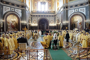 В день памяти св. равноап. Мефодия и Кирилла Патриарх Кирилл совершил Литургию в Храме Христа Спасителя