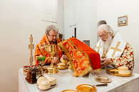 В Светлый понедельник митрополит Новгородский Лев и епископ Выборгский Игнатий совершили Литургию в Варлаамо-Хутынском монастыре