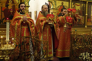 Наместник Соловецкого монастыря возглавил совещание рабочей группы комиссии Межсоборного присутствия в Богородице-Рождественском монастыре  и совершил в нем Литургию