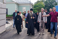 Митрополит Нижегородский Георгий осмотрел строящийся трапезный корпус Дивеевского монастыря