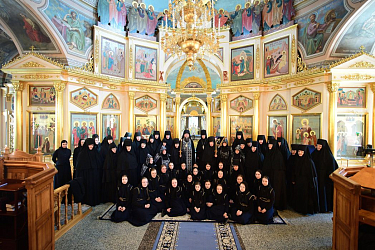 После монашеского пострига в Покровском храме обители, 2024 год