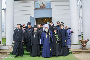 Митрополит Евсевий отслужил Литургию в Спасо-Казанском монастыре Псковской епархии в день его престольного праздника