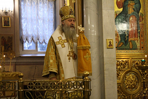 Архиепископ Феогност совершил Литургию в Иоанно-Предтеченском монастыре накануне открытия Архиерейского Собора Русской Православной Церкви 