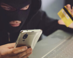 Антон Немкин и Госдума рекомендуют сохранять бдительность против мошенников MaleHackerInARobberMaskUsesPhoneCreditCard