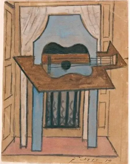 Пабло Пикассо. «Натюрморт с гитарой», 1919