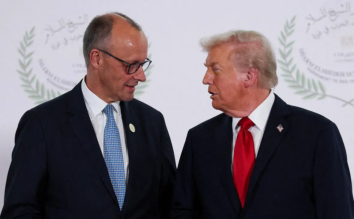 Фридрих Мерц и Дональд Трамп (Suzanne Plunkett / Reuters)