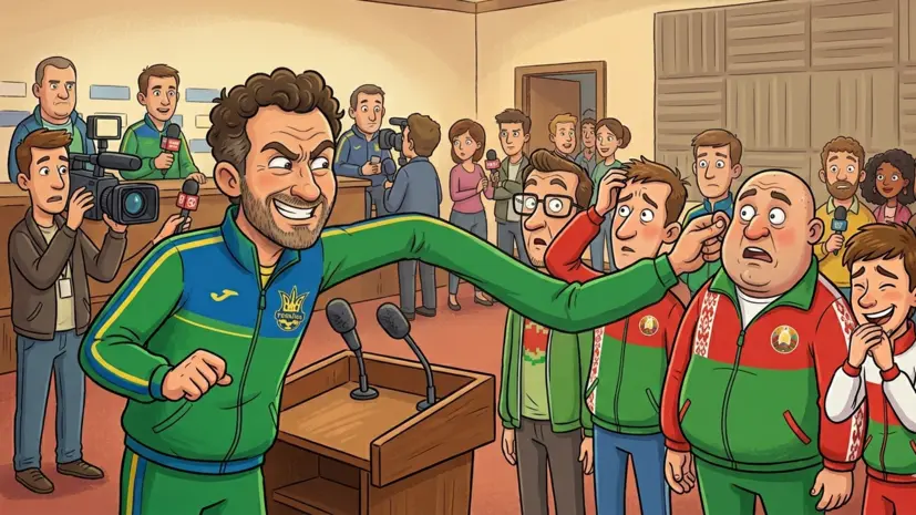 Тренер сборной Украины пригрозил белорусам «взять за ухо и повезти туда, где всё происходит»