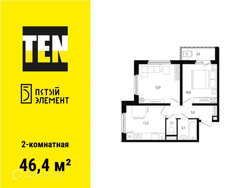 Фото квартиры в ЖК 5 элемент