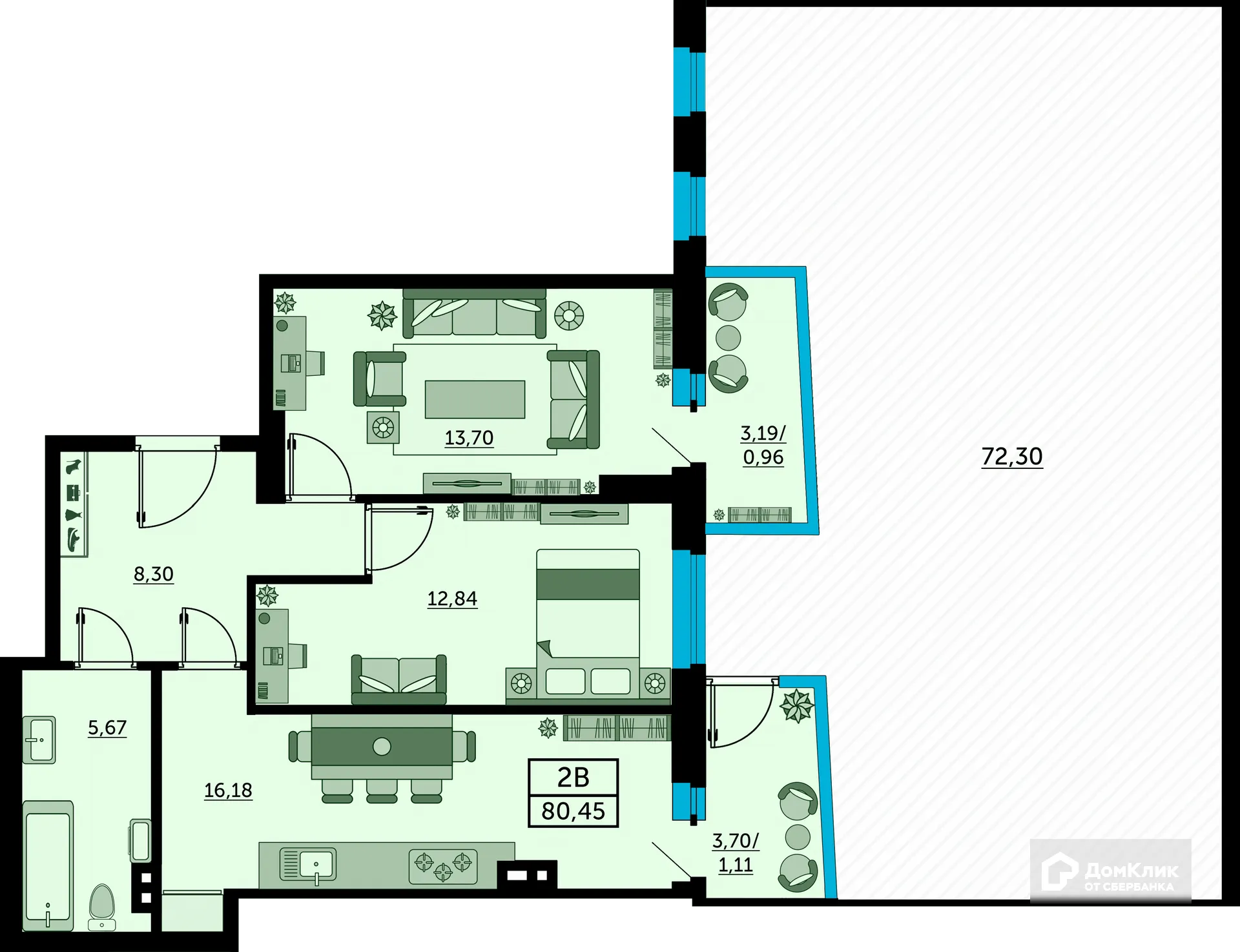 Фото квартиры в ЖК Сердце Ростова 2
