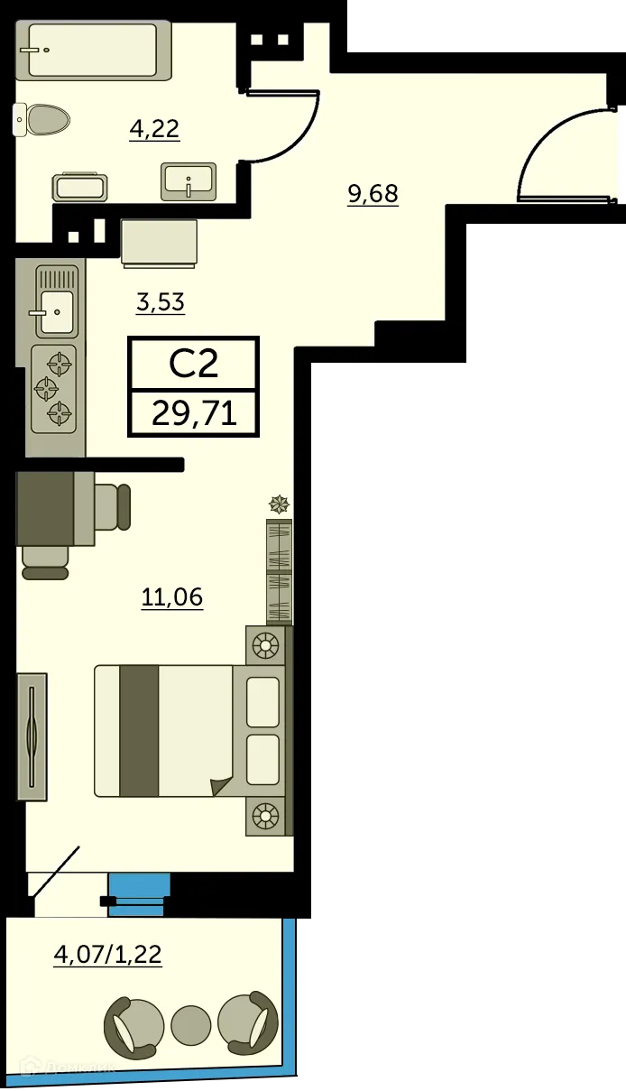 Фото квартиры в ЖК Сердце Ростова 2