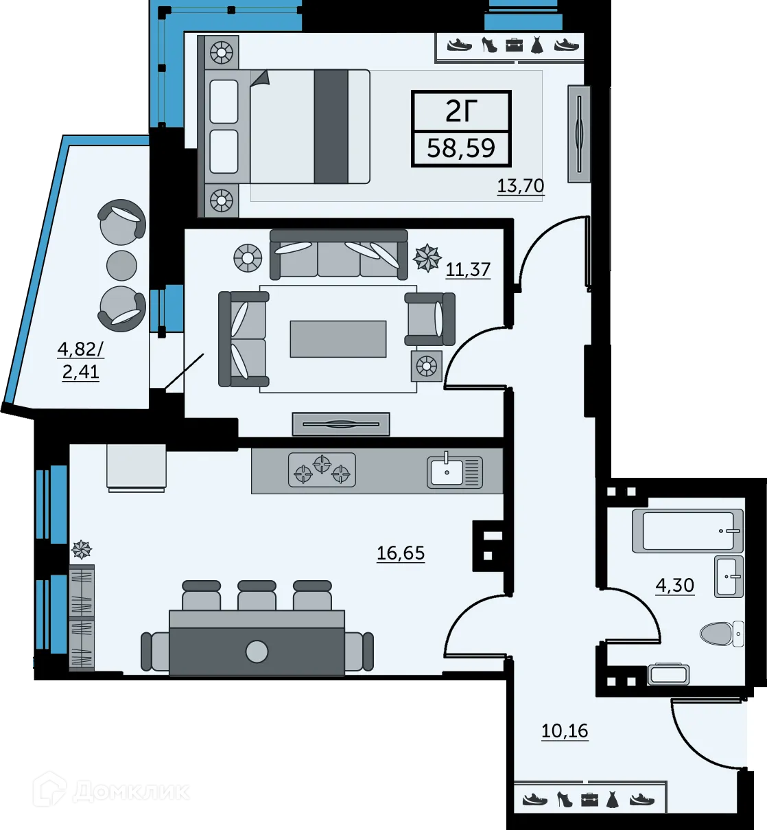 Фото квартиры в ЖК Сердце Ростова 2