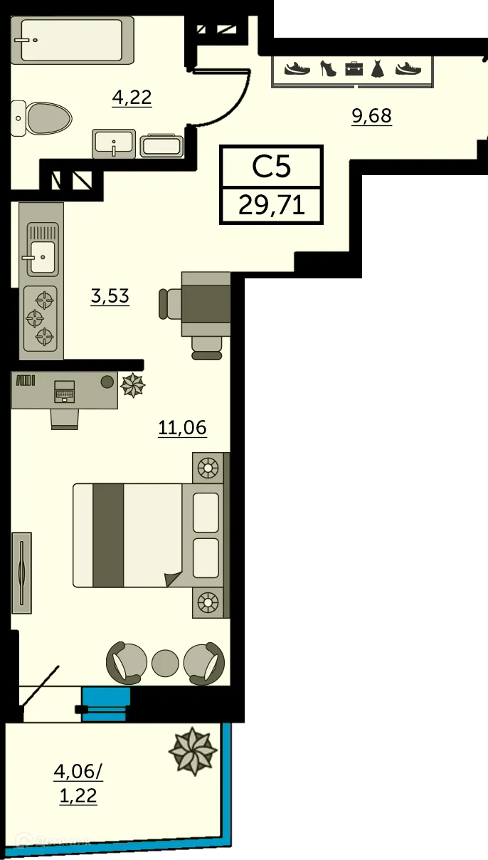 Фото квартиры в ЖК Сердце Ростова 2