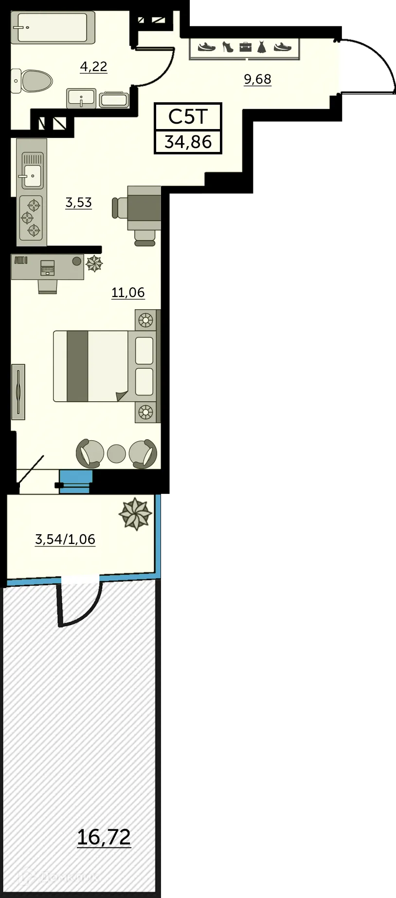 Фото квартиры в ЖК Сердце Ростова 2