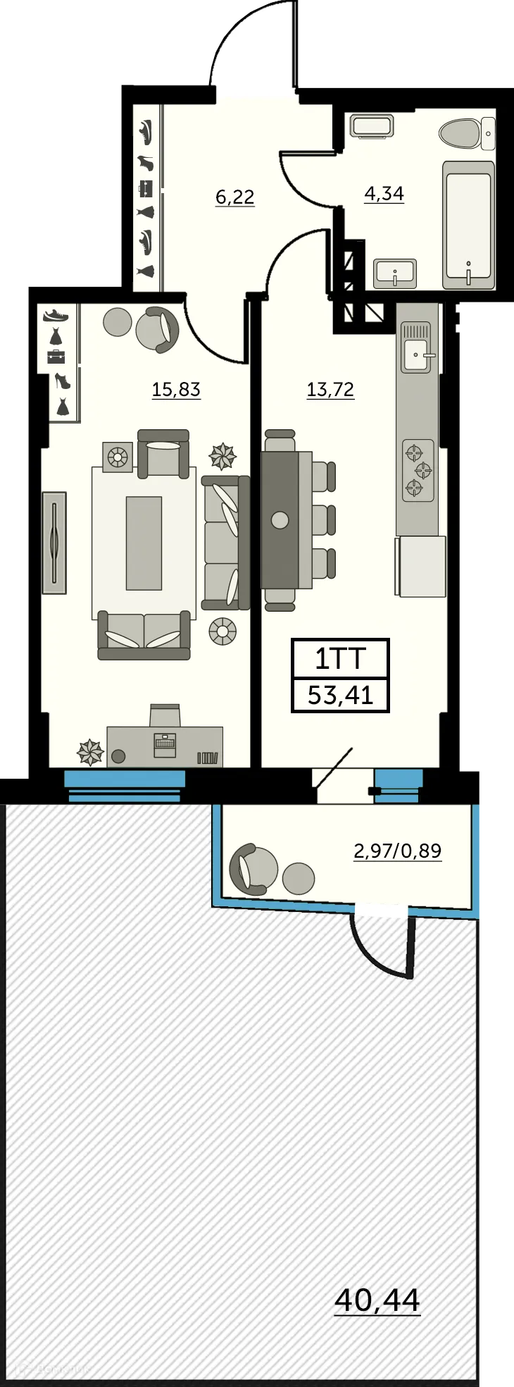 Фото квартиры в ЖК Сердце Ростова 2