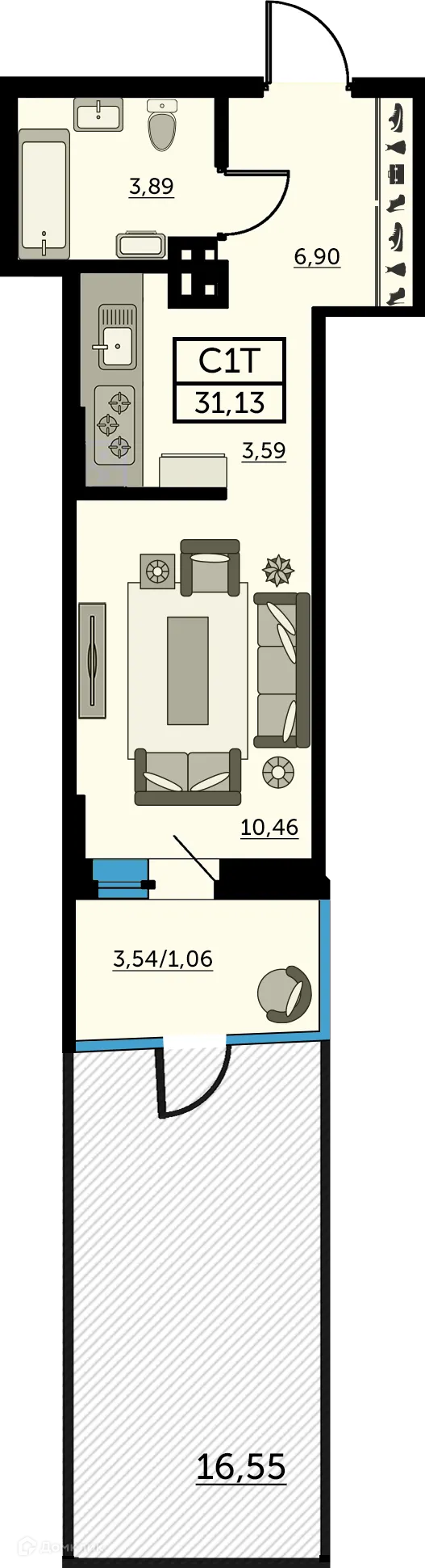 Фото квартиры в ЖК Сердце Ростова 2
