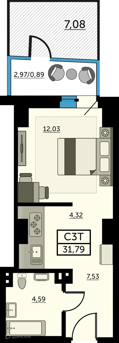 Фото квартиры в ЖК Сердце Ростова 2