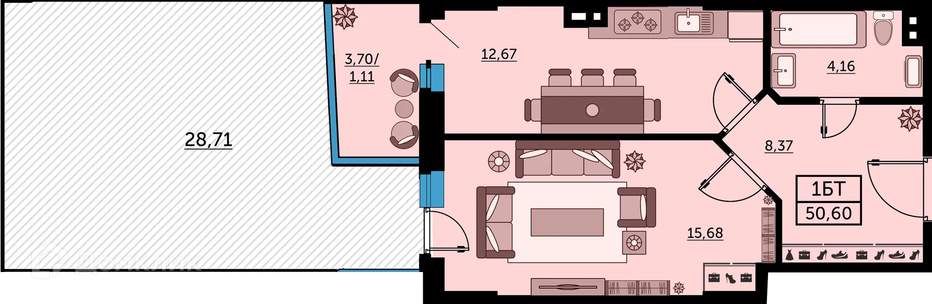 Фото квартиры в ЖК Сердце Ростова 2