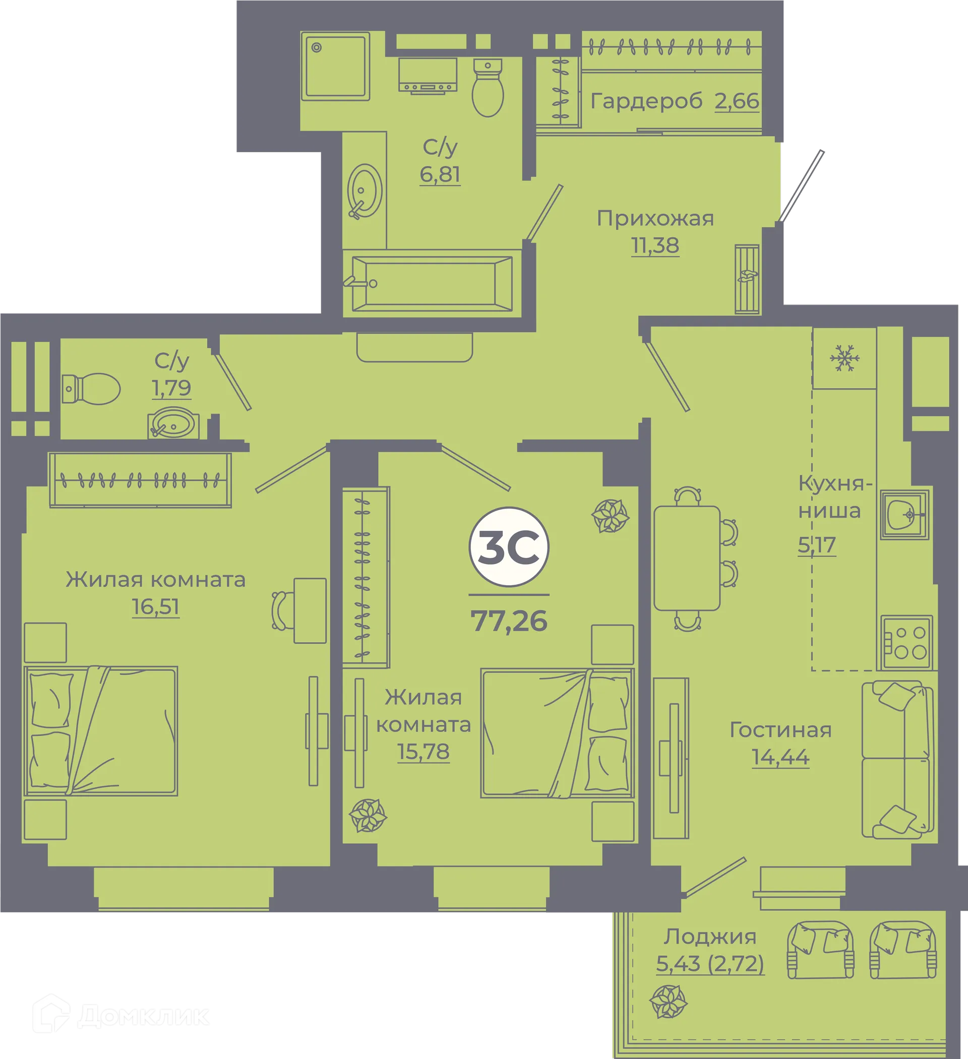 Фото квартиры в ЖК Сокольники