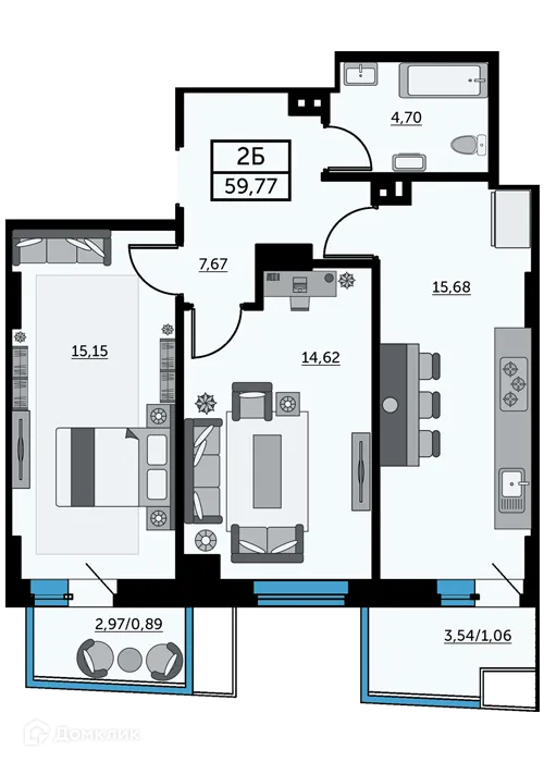 Фото квартиры в ЖК Город у Реки