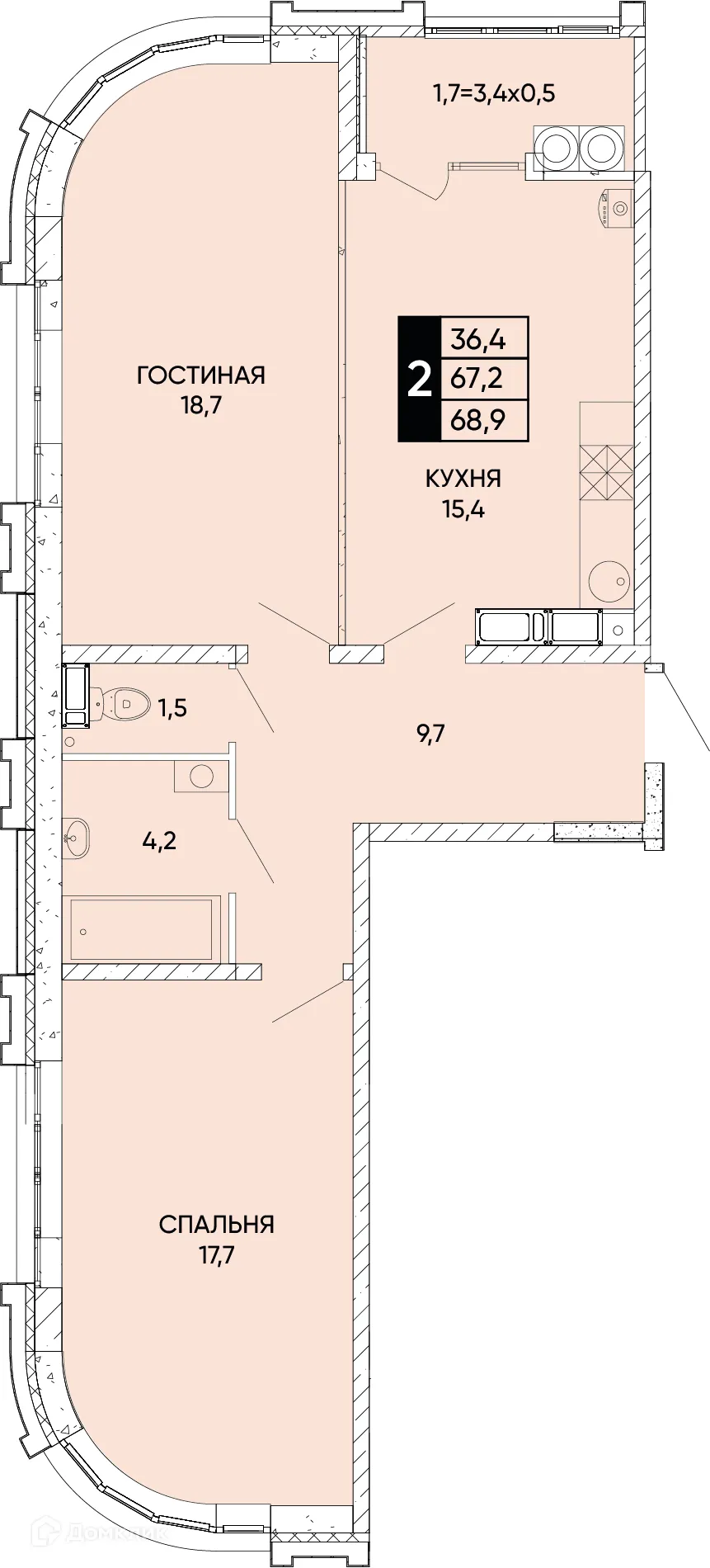 Фото квартиры в ЖК Левобережье