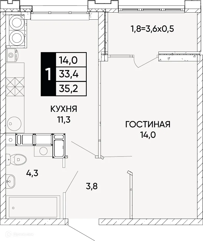 Фото квартиры в ЖК Левобережье