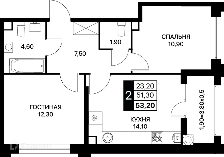 Фото квартиры в ЖК Сияние Квартал на Шолохова