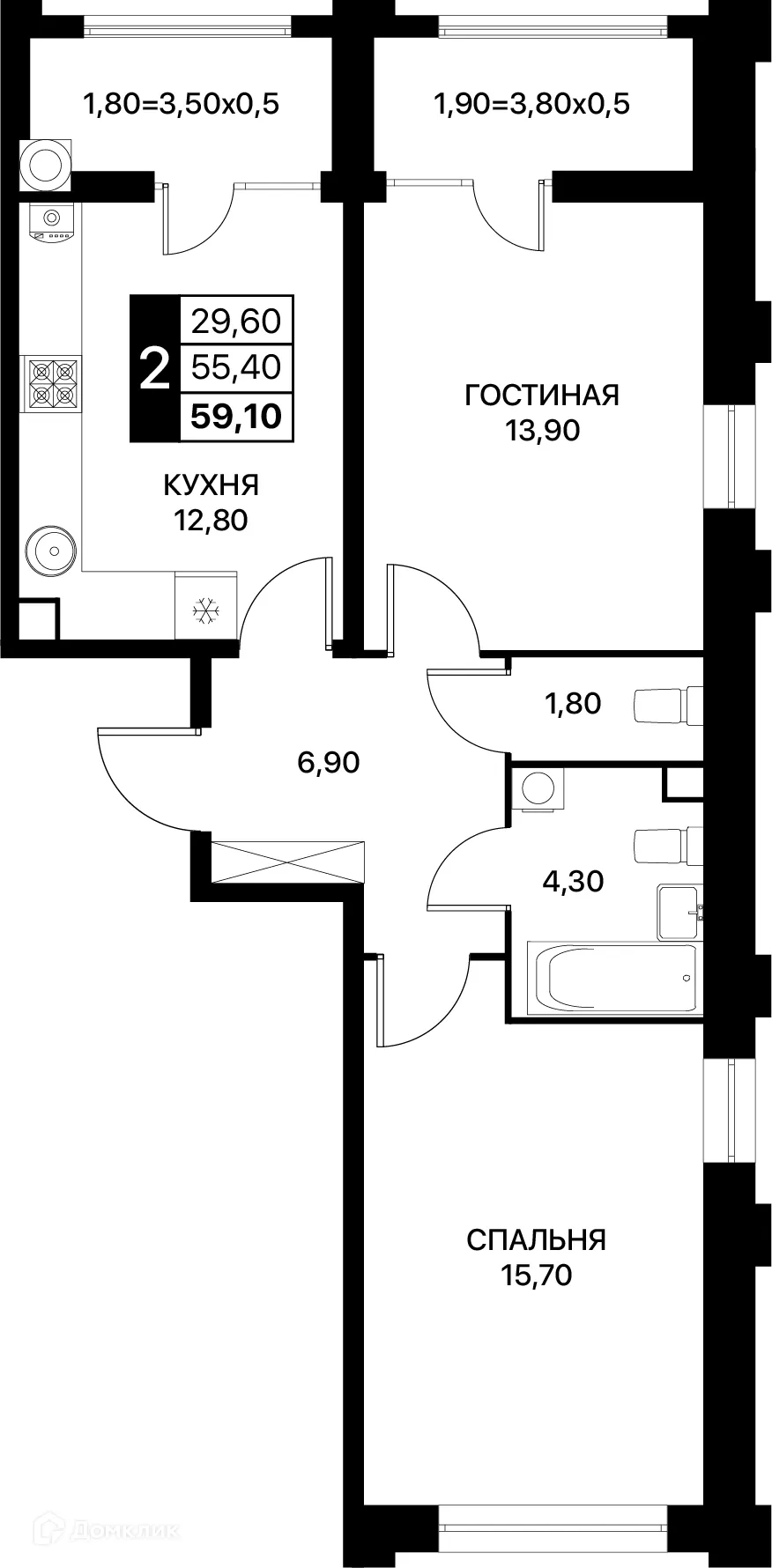 Фото квартиры в ЖК Сияние Квартал на Шолохова
