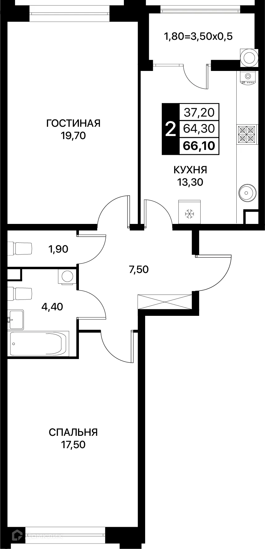 Фото квартиры в ЖК Сияние Квартал на Шолохова