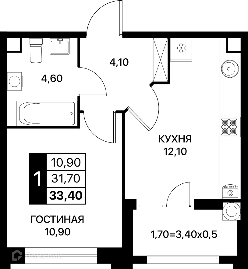Фото квартиры в ЖК Сияние Квартал на Шолохова