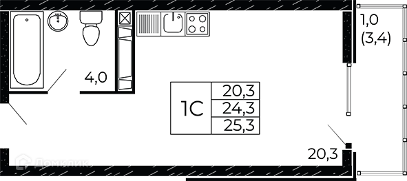 Фото квартиры в ЖК "Западные Аллеи"