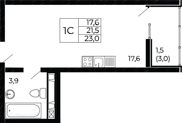 Фото квартиры в ЖК "Западные Аллеи"