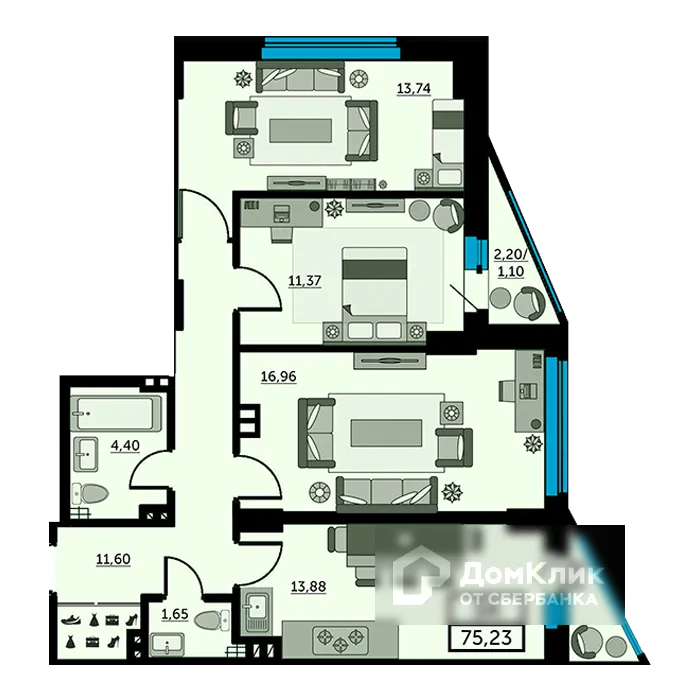 Фото квартиры в ЖК Рубин