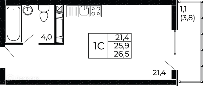Фото квартиры в ЖК "Западные Аллеи"