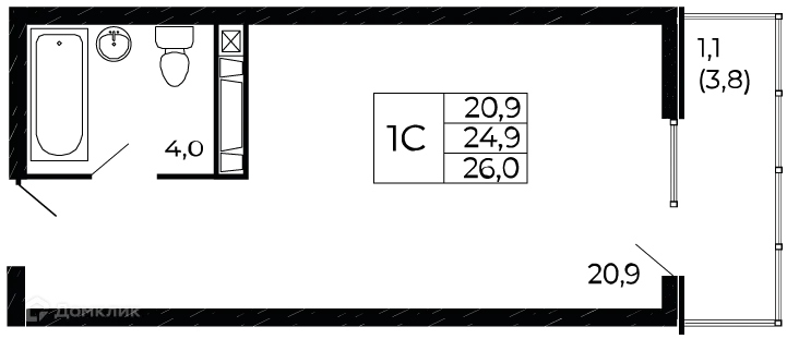 Фото квартиры в ЖК "Западные Аллеи"