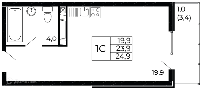 Фото квартиры в ЖК "Западные Аллеи"