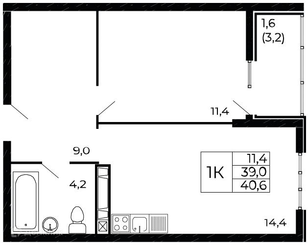 Фото квартиры в ЖК "Западные Аллеи"