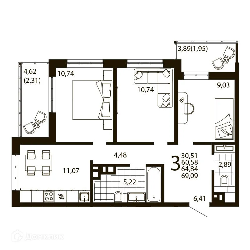 Фото квартиры в ЖК Текучев