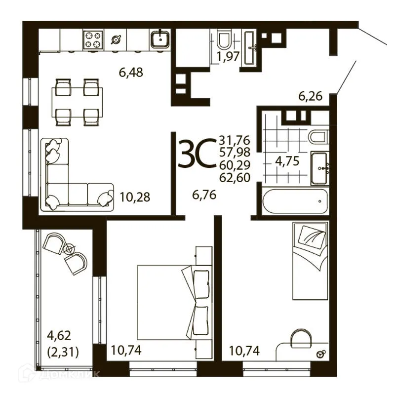 Фото квартиры в ЖК Текучев