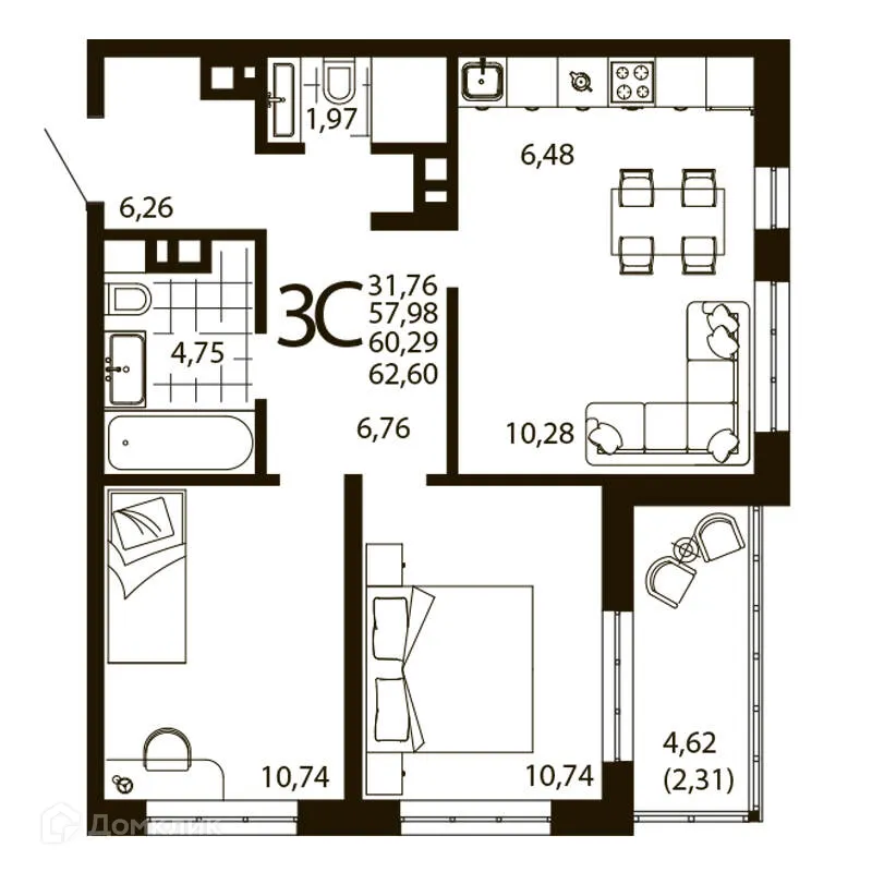 Фото квартиры в ЖК Текучев