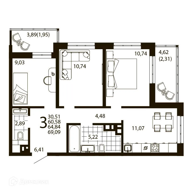 Фото квартиры в ЖК Текучев