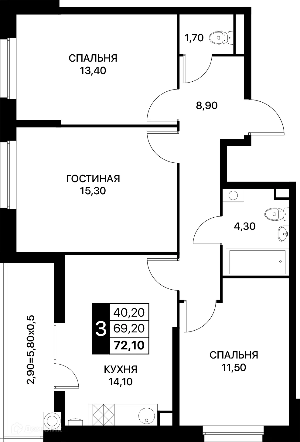 Фото квартиры в ЖК Smartpolét (Смартполёт)