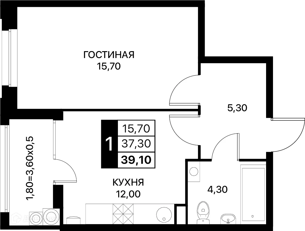 Фото квартиры в ЖК Smartpolét (Смартполёт)