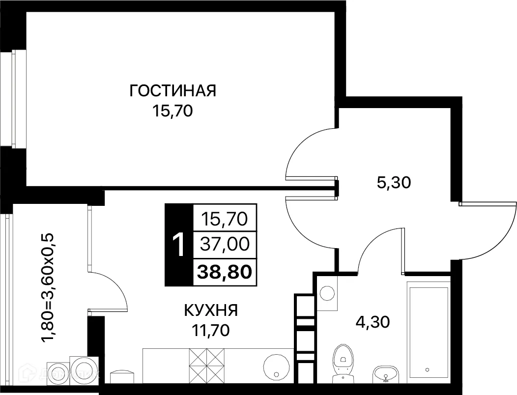 Фото квартиры в ЖК Smartpolét (Смартполёт)