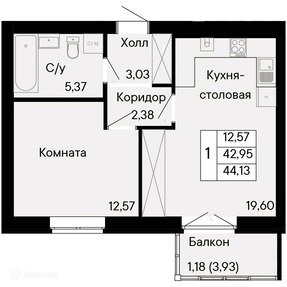 Фото квартиры в ЖК Курортный квартал Ривьера