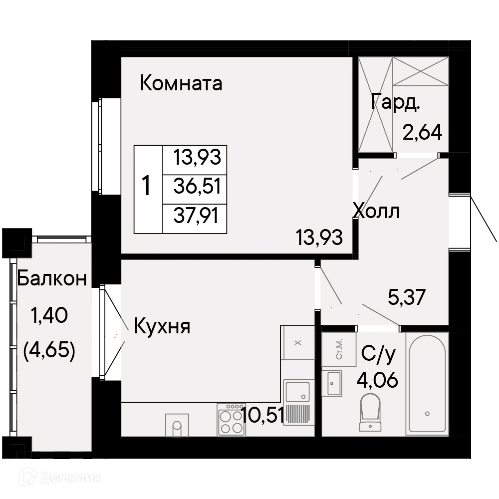 Фото квартиры в ЖК Курортный квартал Ривьера