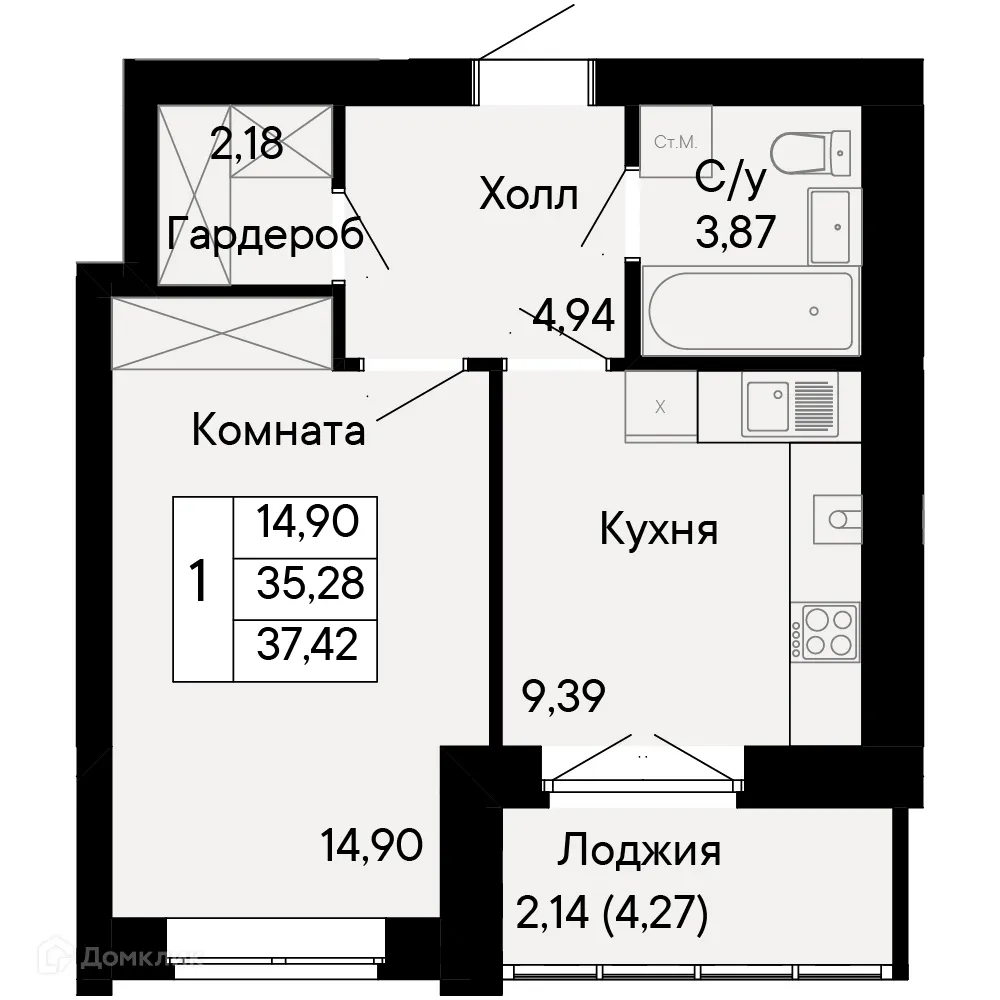 Фото квартиры в ЖК Курортный квартал Ривьера