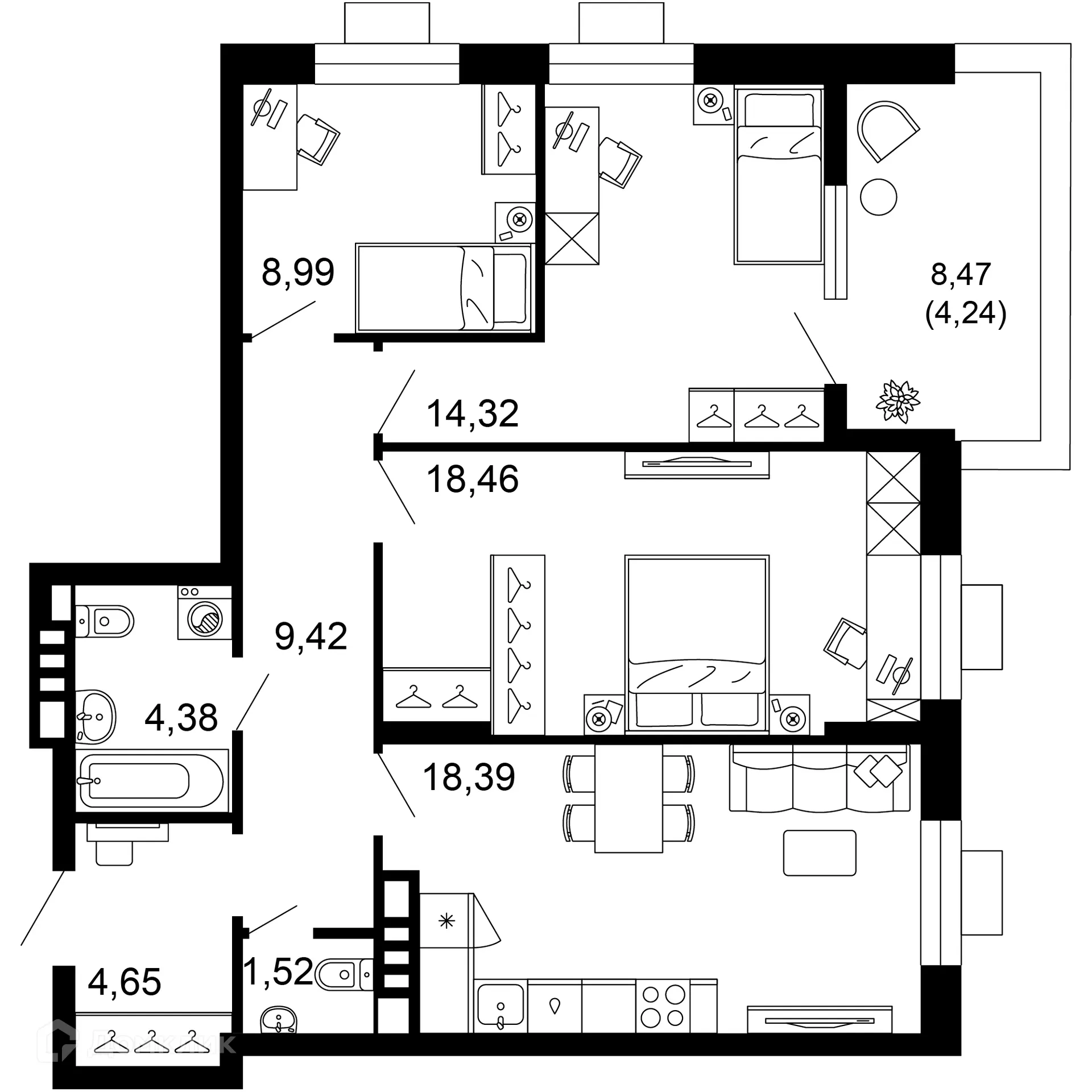 Фото квартиры в ЖК 1799