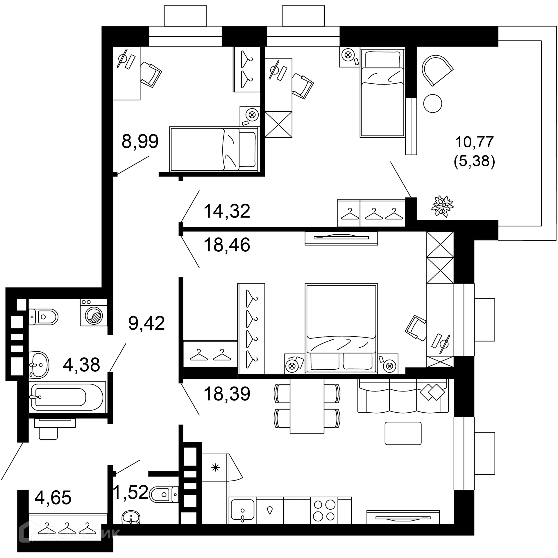 Фото квартиры в ЖК 1799