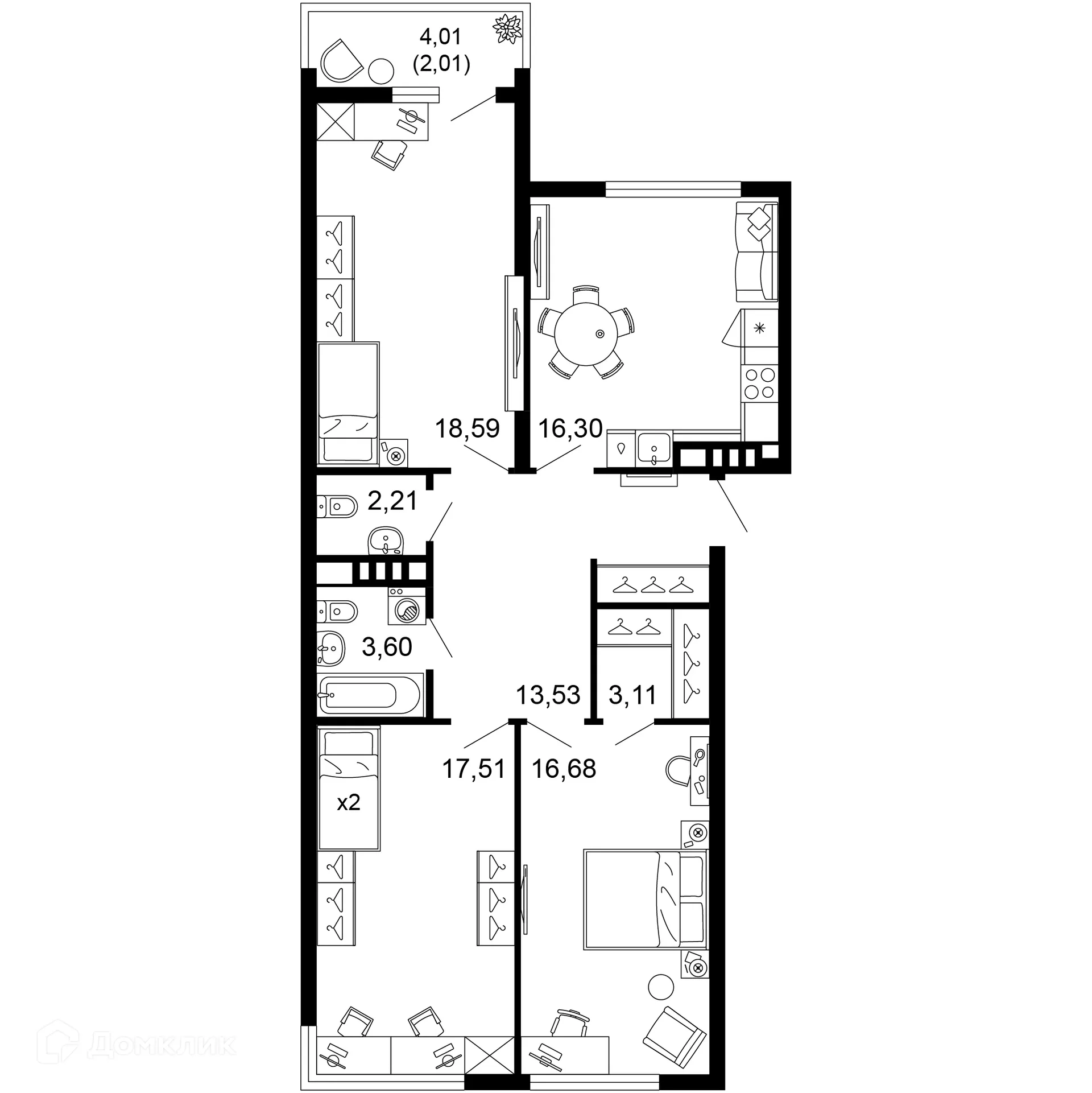 Фото квартиры в ЖК 1799