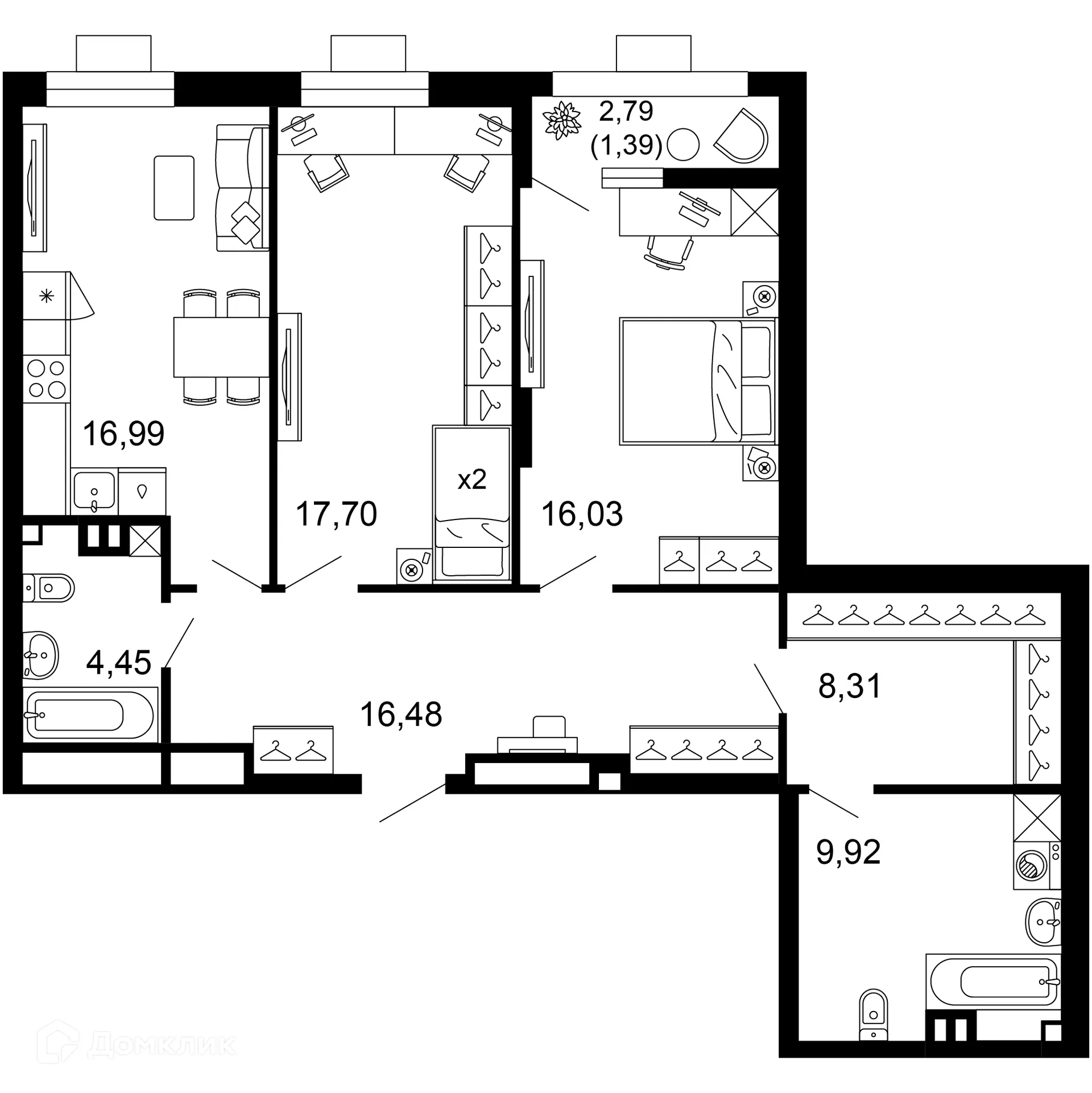 Фото квартиры в ЖК 1799